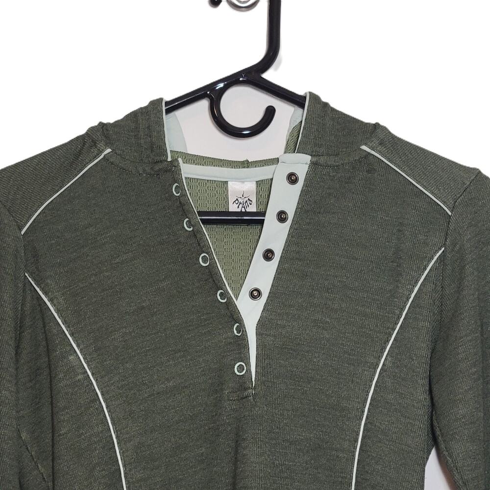 prAna Women's 1/4 Button‎ Up Henley Hoodie Size Small - Picture 2 of 10